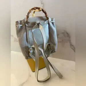 Gucci | Bags | Gucci Light Blue Green Suede Backpack With 